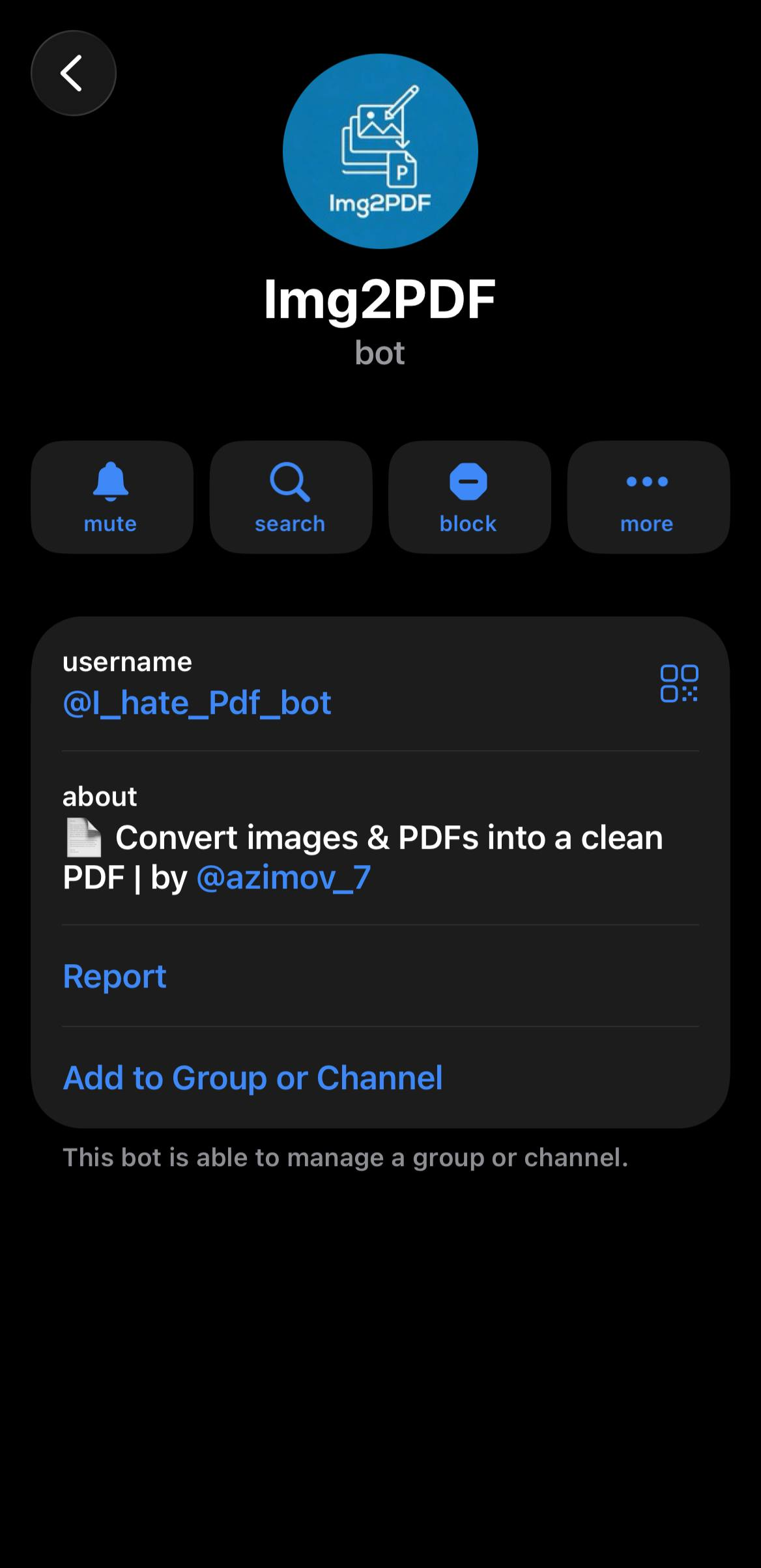 Img2PDF Bot - Profile & Bio
