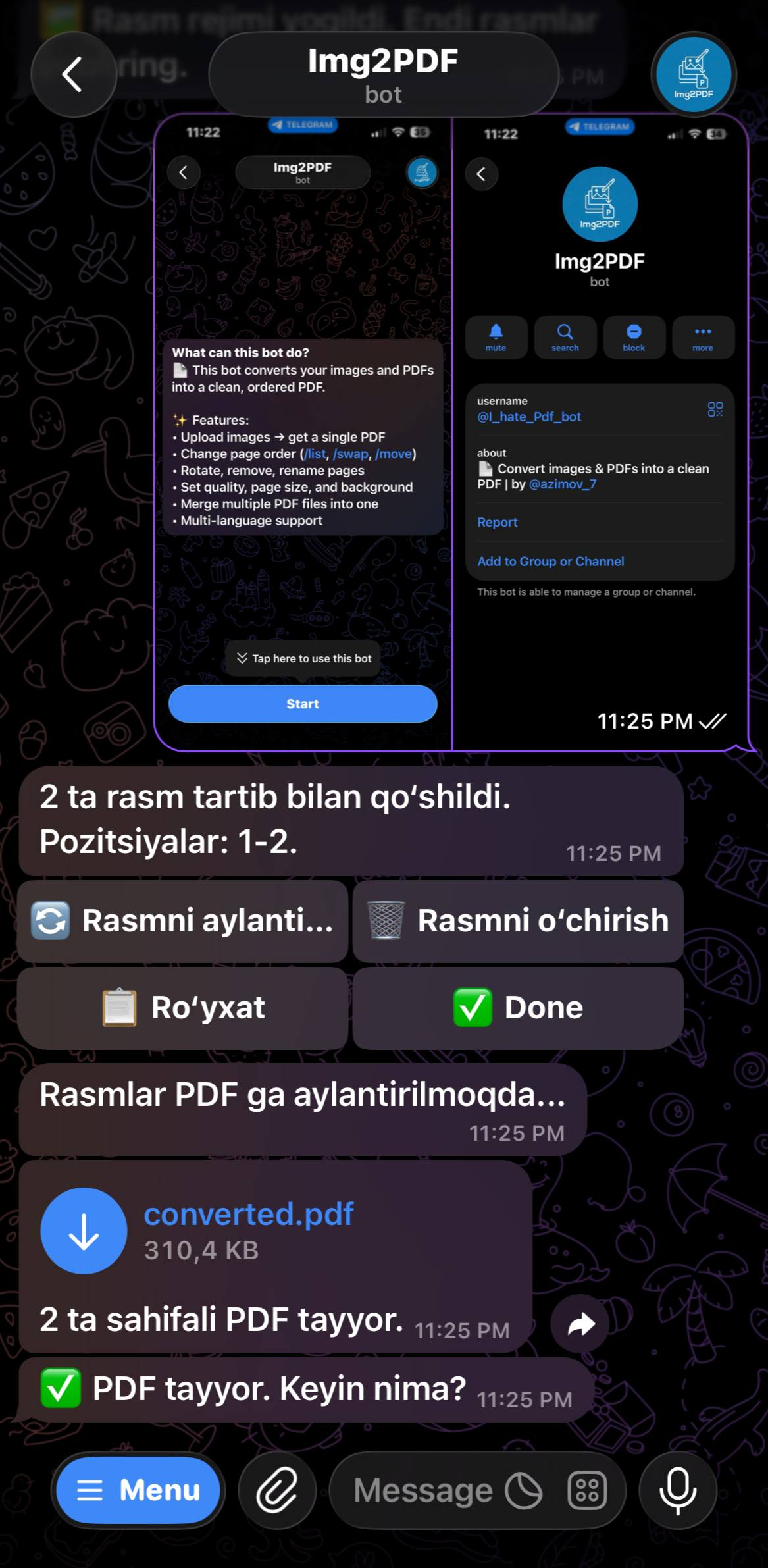 Img2PDF Telegram Bot - PDF Conversion
